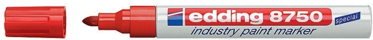 Priemyselný lakový popisovač Edding 8750, červený