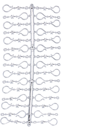 Sada 30 strieborných háčikov na vianočné ozdoby