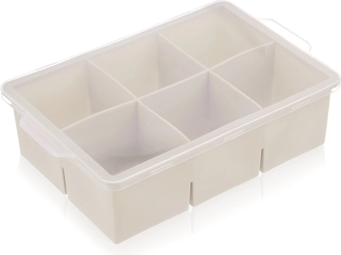 Silikónová forma na XXL kocky ľadu s vekom, béžová 18,5 × 12 × 5 cm