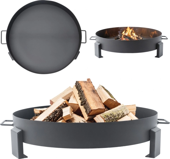 Záhradné liatinové ohnisko 60 cm s madlami pre pohodové táboráky