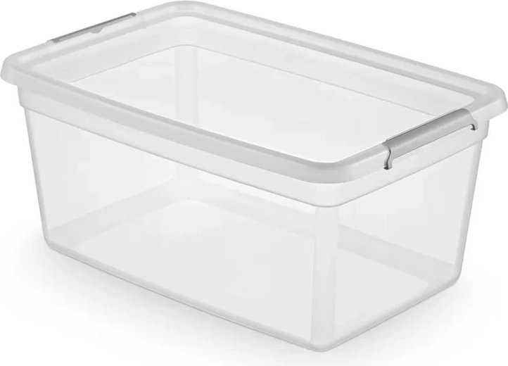 Basestore úložný box s vekom a klipsami 40 l (58 × 39 × 25 cm)