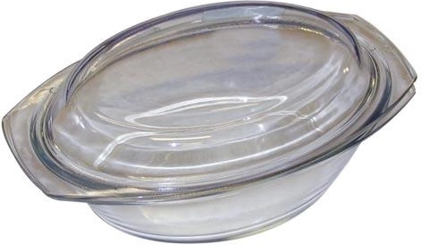 Oválny sklenený pekáč s pokrievkou 3,0 + 1,4 l, 35,4 × 21,3 cm