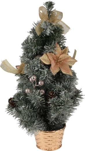 Vianočný stromček v kvetináči 60 cm ozdobený, zelený/mix farieb