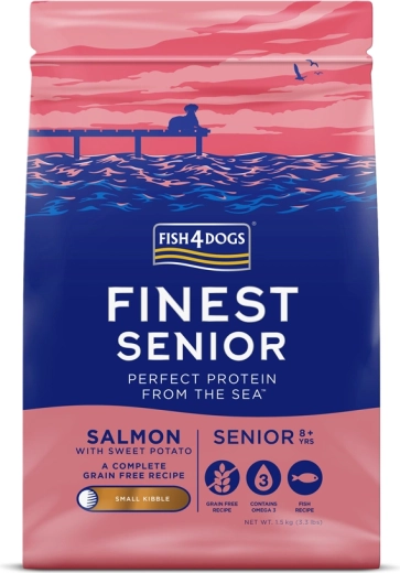 Fish4Dogs Finest granule pre staršie psy malých plemien losos a sladké zemiaky 1,5 kg