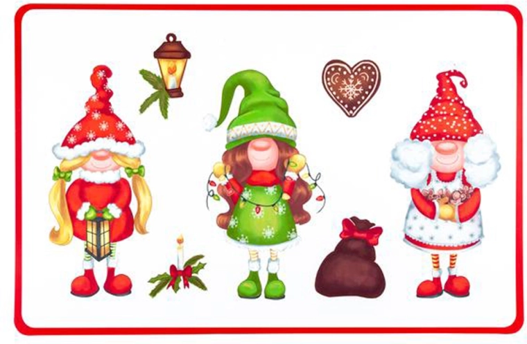 Vianočné plastové prestieranie Elfíci 28,5 × 44 cm