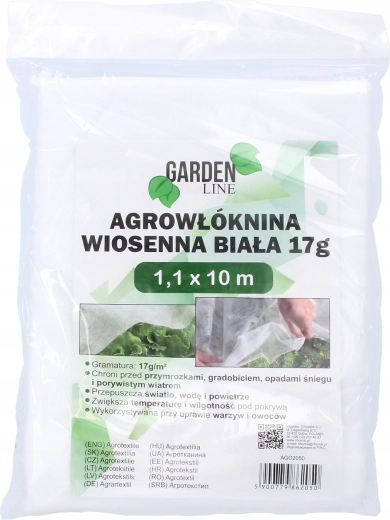 Agrotextília jarná biela 1,1 × 10 m, 17 g/m²