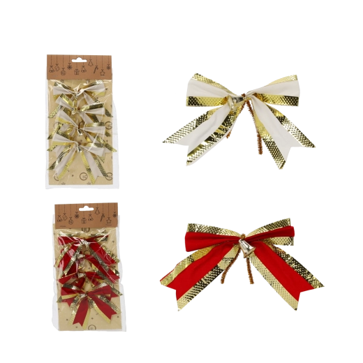 Sada vianočných maší 10 cm červeno‑zlaté (4 ks)