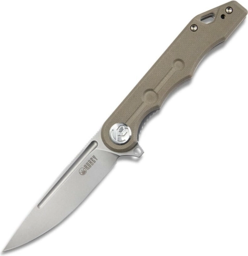 Skladací nôž Kubey Mizo 8 cm, bead blasted, hnedý G10
