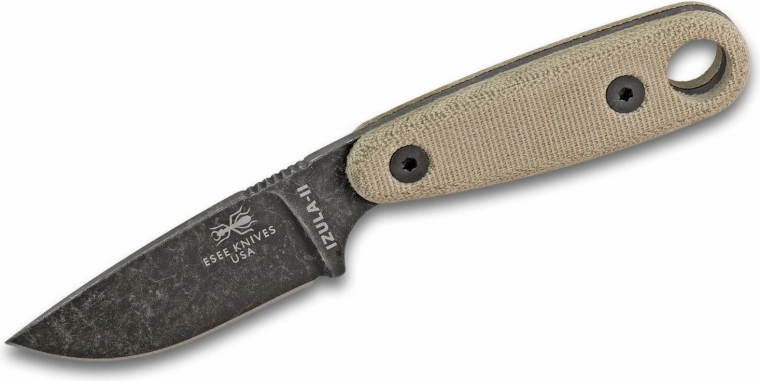 ESEE Izula II čierny pevný nôž s micartovou rukoväťou a puzdrom