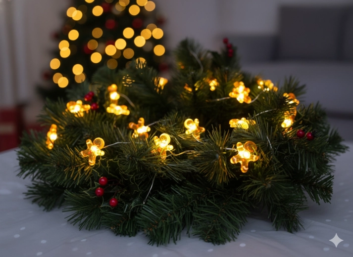 Svetelný reťaz LED perníkoví panáčikovia, 20 LED, na batérie