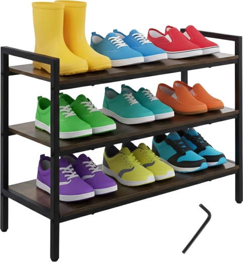 Ruhhy trojposchodový stojan na topánky 79 cm v loft štýle