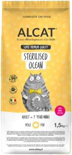 Alcat Sterilised Ocean granuly pre kastrované mačky s lososom 1,5 kg