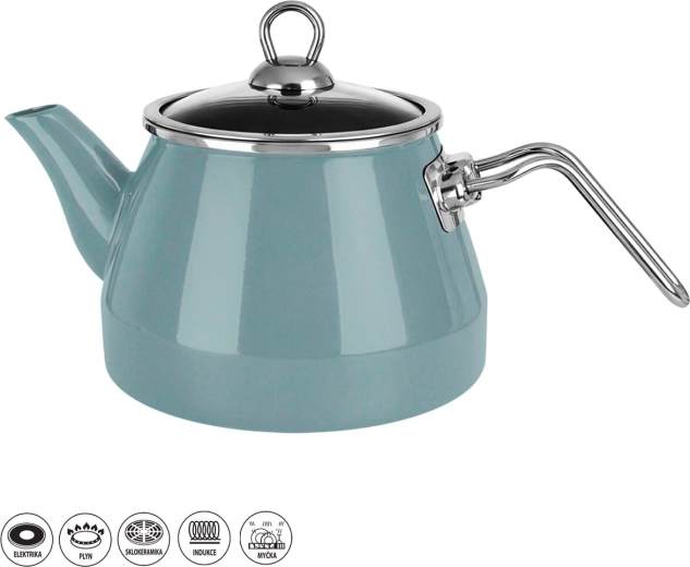 Smaltovaný čajník green lem 2 l