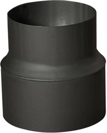 Dymová rúrková redukcia 150/130 mm, dĺžka 160 mm, hrúbka 1,5 mm, čierna