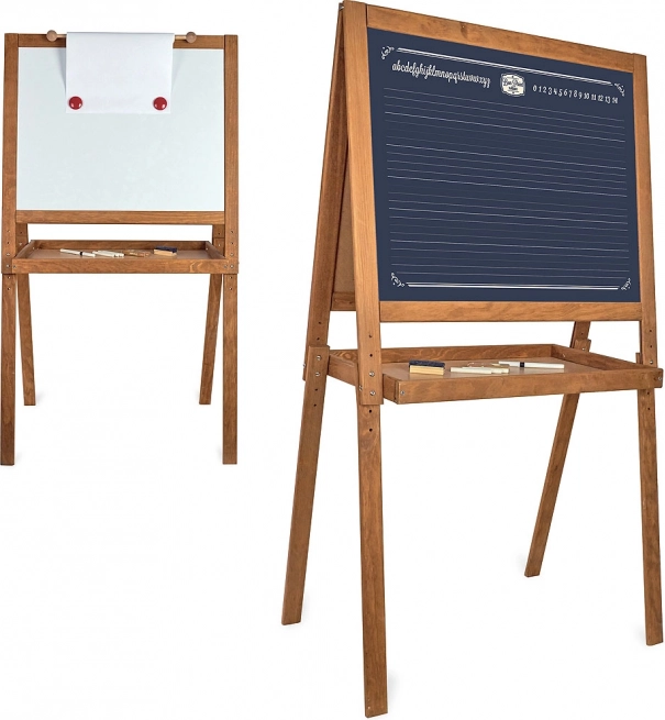 Veľká drevená obojstranná tabuľa pre deti Vilac