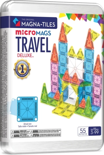 Magna-Tiles cestovná magnetická stavebnica microMAGS travel deluxe (55 dielikov)