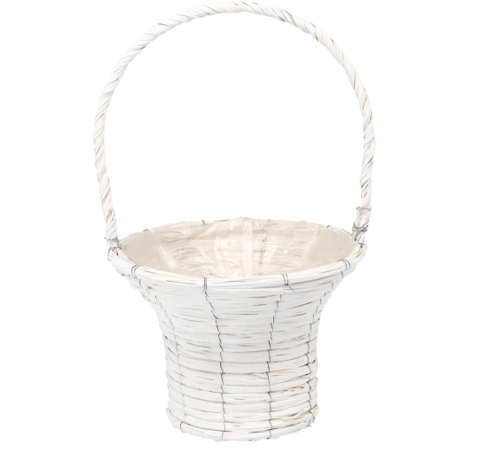 Biely prútený obal na kvetináč (košík) 32 × 52 cm - 1 kus