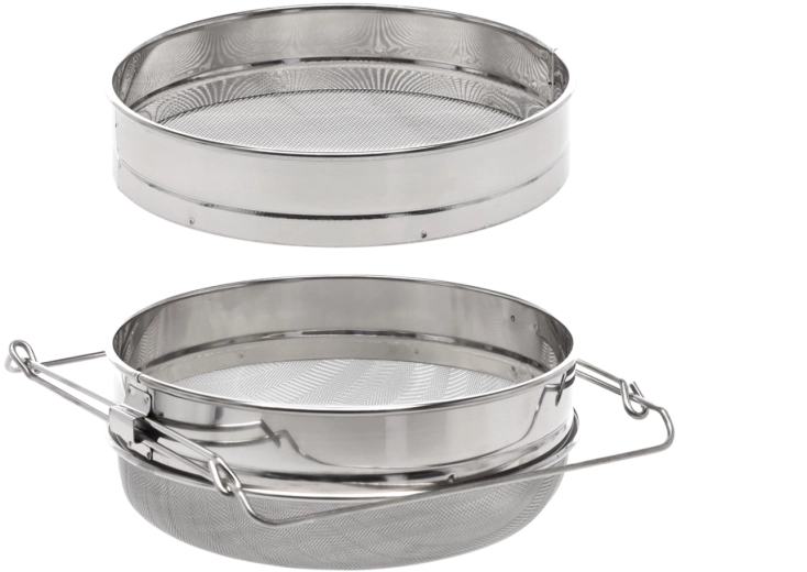 Dvojité nerezové sitko na med 24 cm