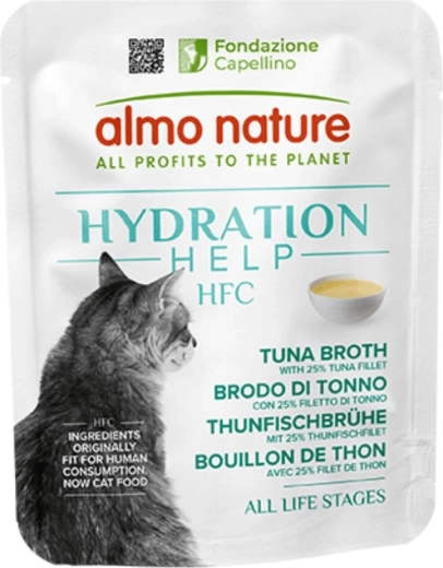 Almo Nature HFC Hydratation Help pre mačky – tuniakový vývar 50 g