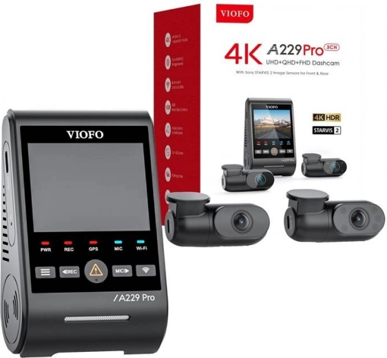Viofo A229 Pro 3CH 4K WiFi GPS Autokamera