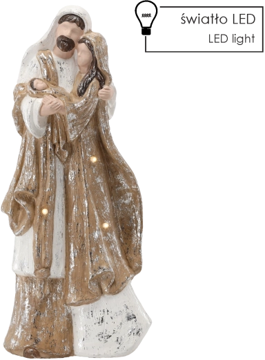 Vianočná figúrka Svätá rodina s LED osvetlením 55 cm