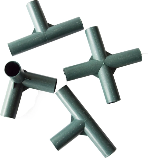 Sada plastových spojok k fóliovníku, 28 dielov, zelená