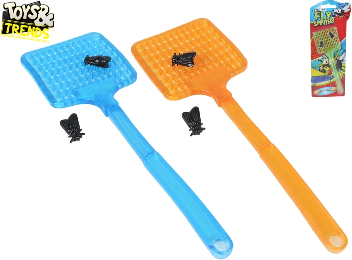 Naťahovacia plácačka na muchy s lepiacimi muchami