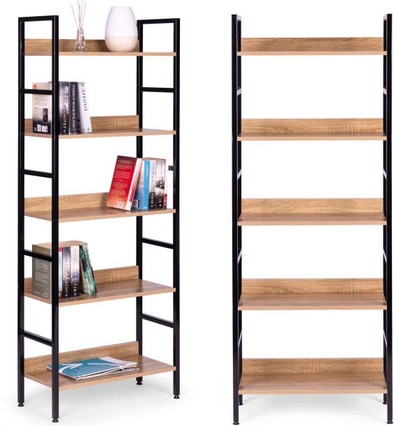 Moderná knižnica s 5 policami