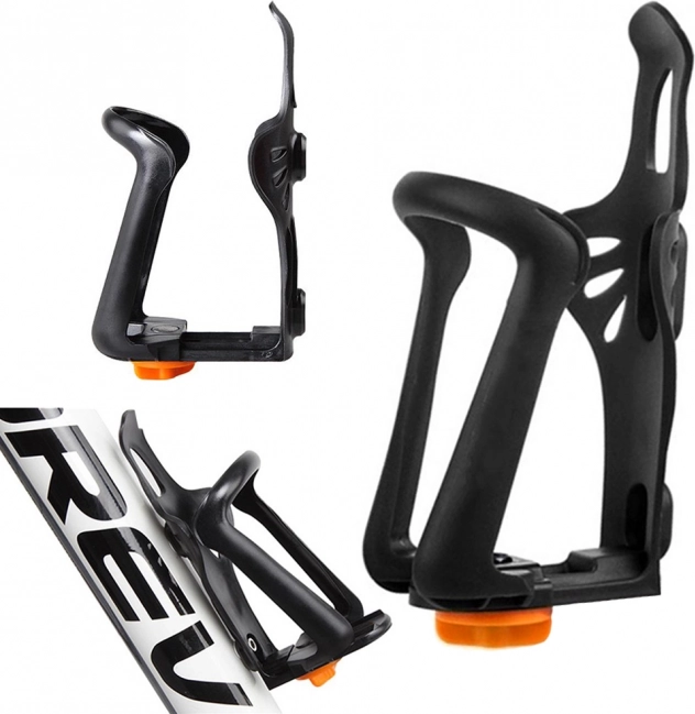 Nastaviteľný držiak na bidón na bicykel – čierny