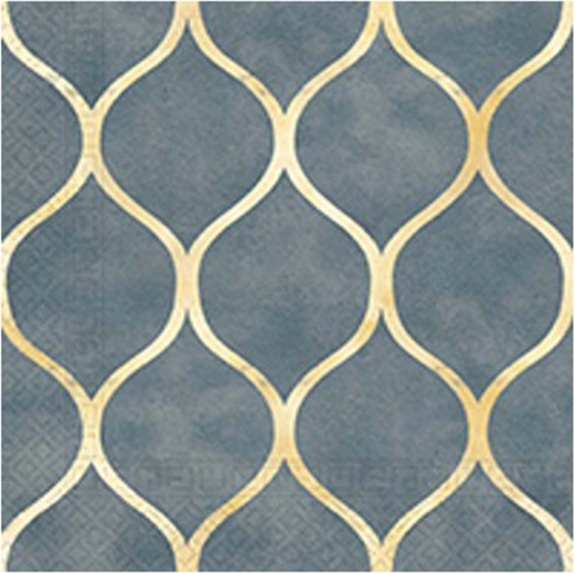 Servítky so zlatým vzorom, 3-vrstvové, 33 × 33 cm