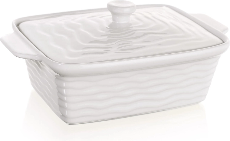 Zapékacia keramická forma s vekom 28 × 18 cm Culinaria white