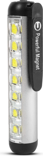 Nabíjateľná vrecková LED baterka Phenom s pracovným svetlom 500 lm, strieborná