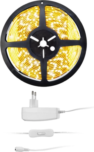 Solight LED svetelný pás s adaptérom 5 m, teplá biela