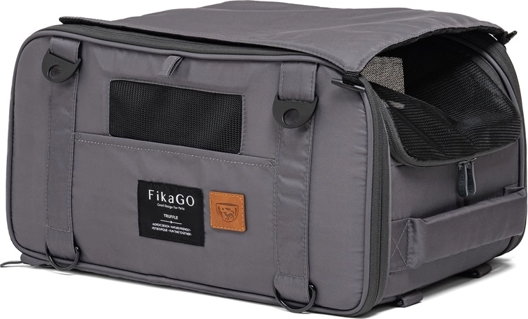 Cestovný nosič FikaGO pre psy a mačky truffle grey