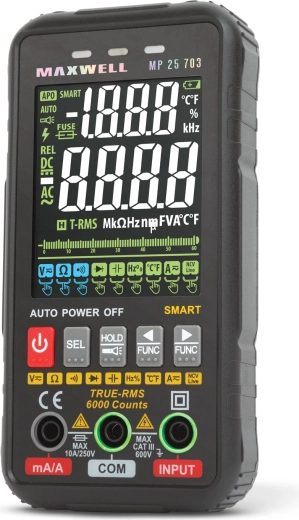 Automatický digitálny multimeter Maxwell s farebným 3" displejom