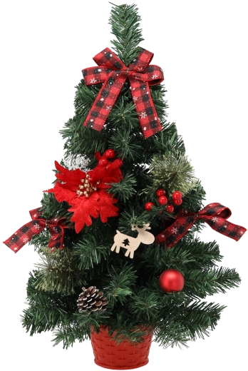 Vianočný stromček 60 cm červený s poinseciou v kvetináči