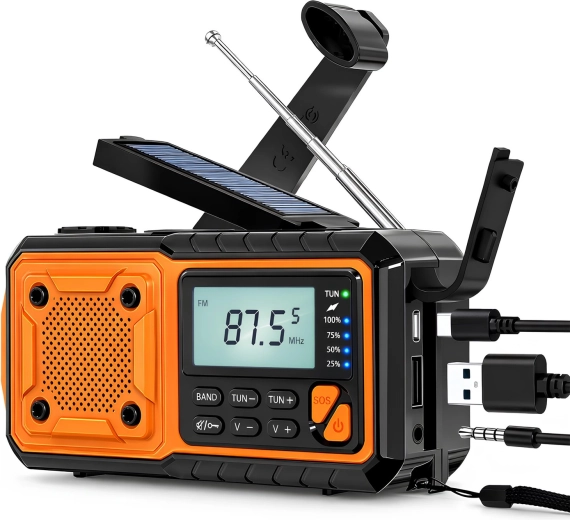 Núdzové solárne rádio Renew Force s powerbankou a dynamom