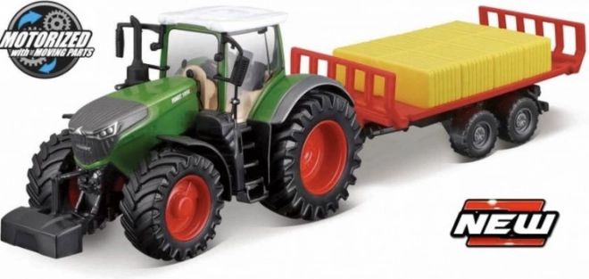 Bburago 10 cm Farm traktor Fendt 1050 s prívesom na balíky