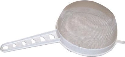 Plastový cedník s rukoväťou 18 cm – mix farieb