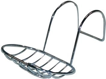 Závesná oválna mydelnička na vaňu, chróm, 13,5 × 10 cm