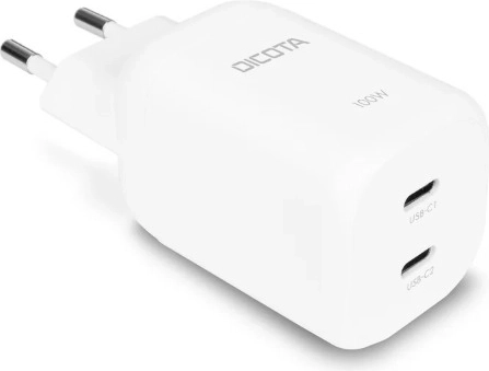 GaN nabíjačka 100 W s 2× USB‑C (EU), biela