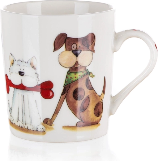 Keramický hrnček DOG AND CAT 250 ml, biely