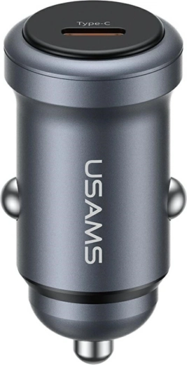 USAMS hliníková autonabíjačka USB‑C PD 30 W