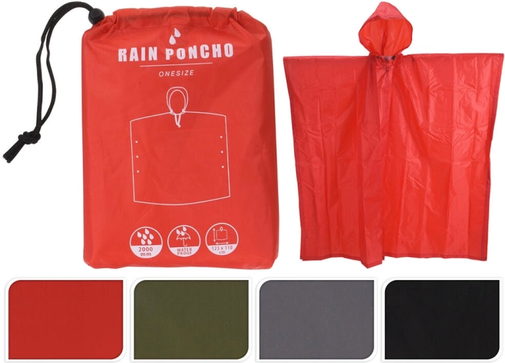 Pláštenka pončo pre dospelých z PET, mix farieb