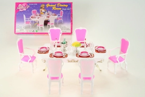 Glorie jedálenský stôl s doplnkami pre bábiky