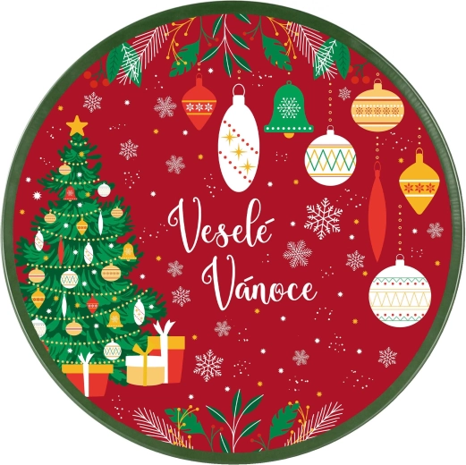 Vianočný plechový podnos TORO so stromčekom 26 cm