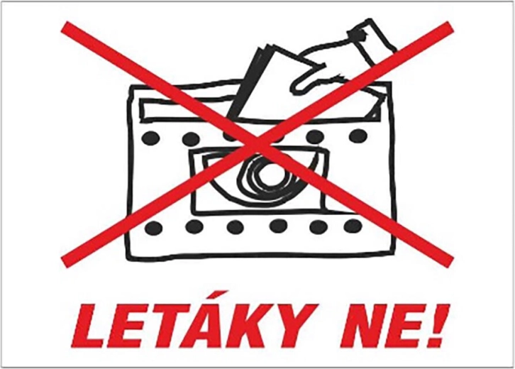 Samolepka na schránku Letáky nie! 70 × 50 mm