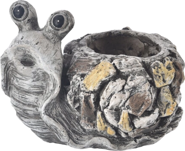 Kvetináč EBI v tvare slimáka s kamenným vzhľadom 30 × 23 × 23 cm