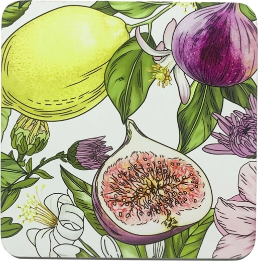 Sada podtáckov Lemon 10 × 10 cm, 4 ks v darčekovej krabičke