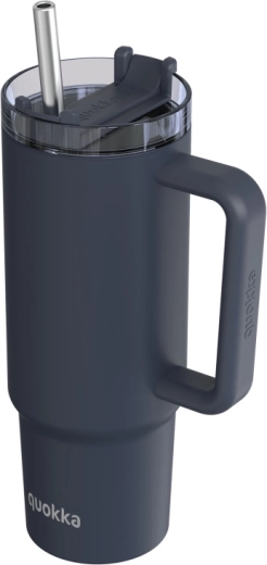 Nerezový termohrnček Quokka Stream so slamkou čierny 950 ml